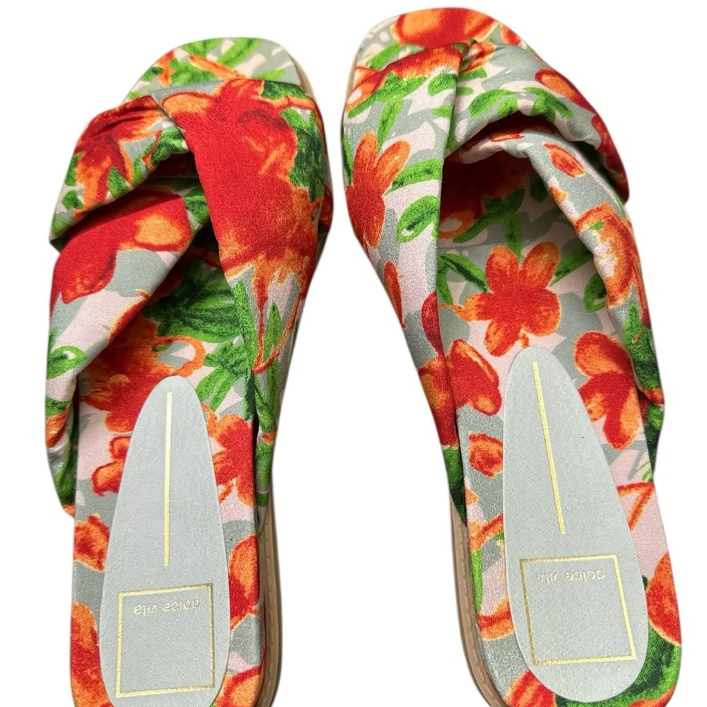 Dolce Vita Garit Satin Floral Women's Slide Sandals Beach Vacation Summe…